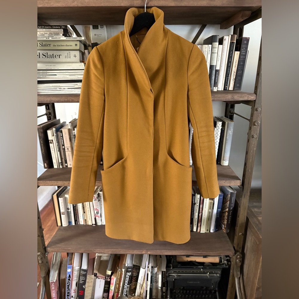 Like New Wilfred Cashmere Cocoon Coat in Mustard  Brown S
